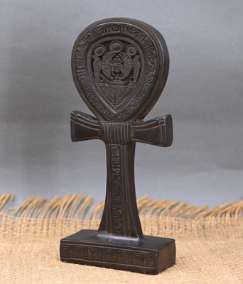 Authentic Ancient Egyptian Antiquities Rare Basalt Sculpture Of Ankh Egyptian BC