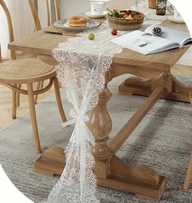 Runner Tovaglia Centrotavola Shabby Chic Pizzo Bianco