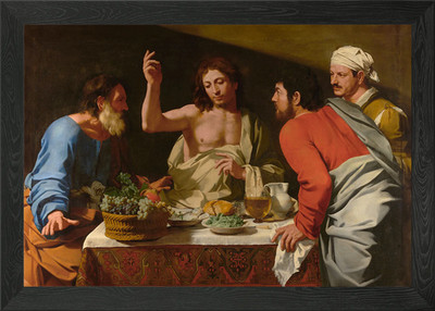 The Supper at Emmaus Framed Wall Art Poster Canvas Print Picture