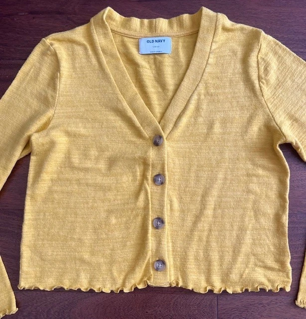 Top Old Navy Niña Amarillo Manga Larga TAN SUAVE Talla L 10-12 NUEVO Foto 2 de 2