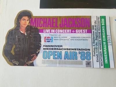 MICHAEL JACKSON!  1988 - Hannover-Concert! Original Ticket!