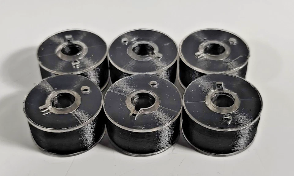 90WT White Black Prewound Bobbin Size A Class 15 Polyester Brother SA156 6 or 12 - Image 2 of 4