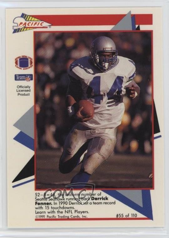 1991 Pacific Flash Cards Derrick Fenner #55 0b3