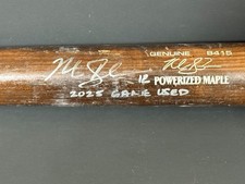 Max Schuemann A's Auto Signed 2025 Game Used Cracked Bat