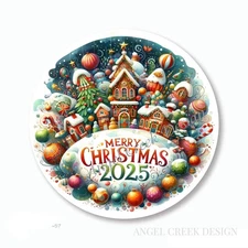 MERRY CHRISTMAS 2025 LABELS SCRAPBOOK STICKERS ENVELOPE SEALS HOLIDAY FAVORS