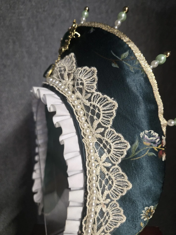 Tudor Capucha Francesa Renacimiento Cabeza Pieza Hecha a Mano ÚNICA EN SU CLASE Foto 2 de 4