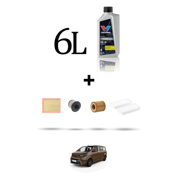 Hoffcar Wartungsset 4 Filter Und 6L ÖL FüR Toyota Proace II 1.5 D-4D 88Kw-image