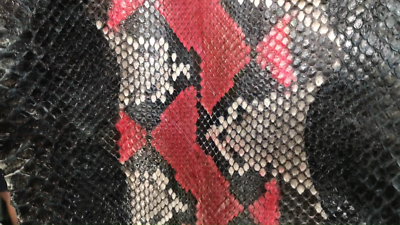Genuine Python Leather, Exotic Snake Skin, Black SnakeSkin