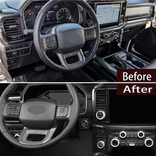 7PCS Silver Aluminum A/C Control Knob Ring Button Trim Cover Fits 21-25 F150 - Picture 2 of 5