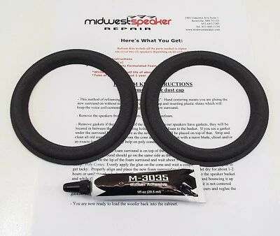 MW AUDIO Paradigm Atom v.2 v.3 v.4: 5" Woofer Foam Speaker Repair Kit - FREE US SHIPPING!