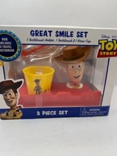 Toy Story Woody Travel Toothbrush Holder Rinse Cup Great Smile Set Disney Pixar
