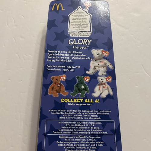 Ty McDonald’s Teenie Beanie 1999 Glory The Bear - Picture 4 of 6