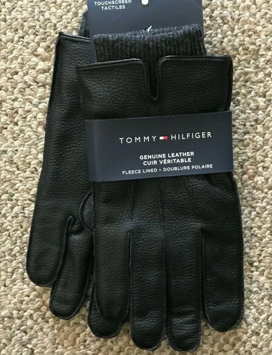 Men s M Tommy Hilfiger Genuine Leather Fleece Lined Winter Touch