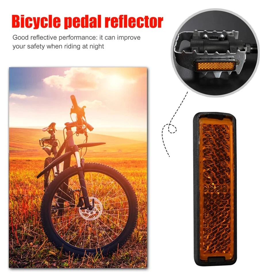 4X Reflector de Pedal de Bicicleta de Seguridad Montaña MTB Bicicleta de Carretera Reflector de Montar Nocturno Foto 4 de 4
