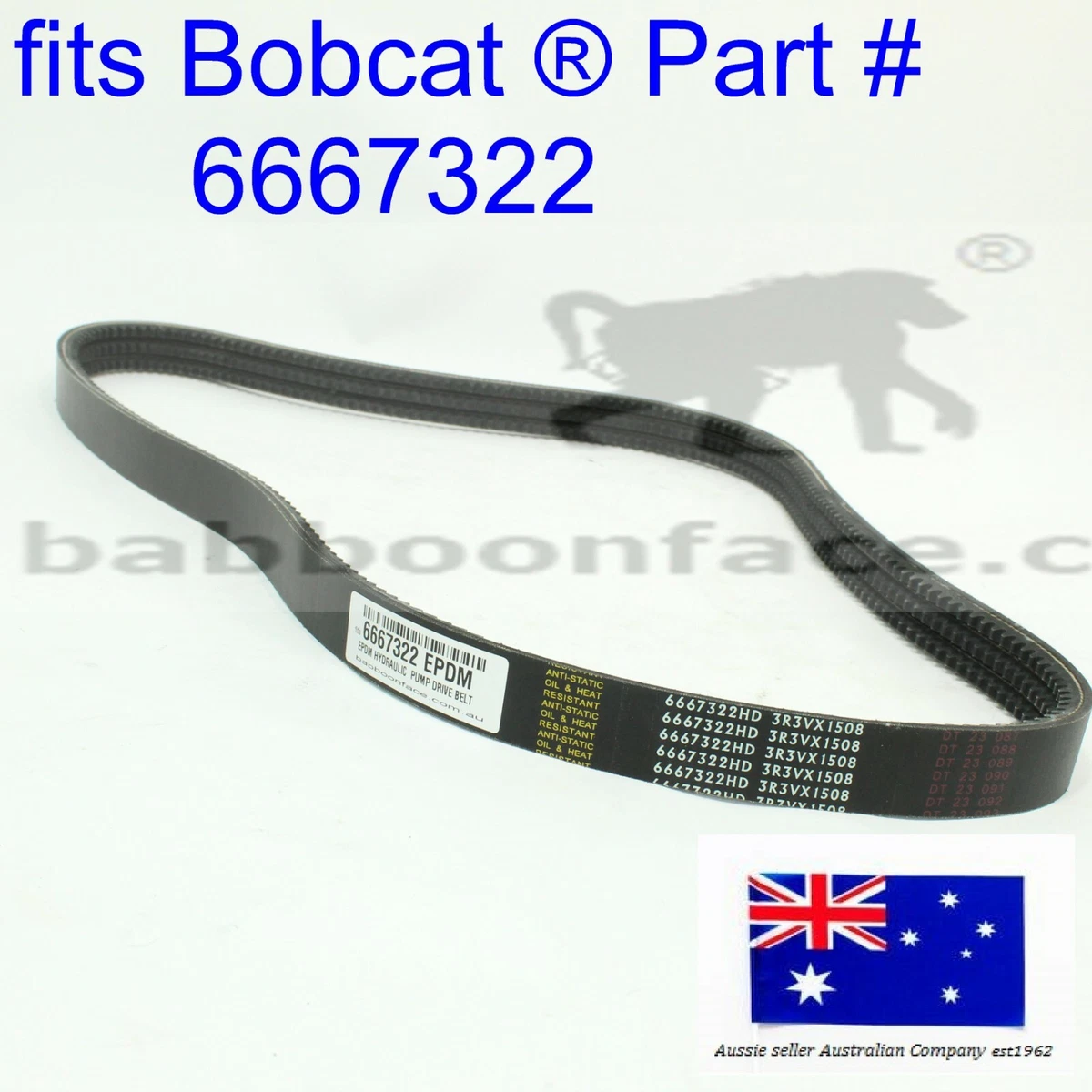 fits Bobcat Main Hydraulic Pump EPDM Drive Belt 6667322 S175 S185  