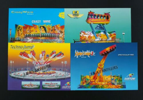 4 SARTORI Glossy Double Sided Advertisements Amusement Rides Manufacturer Italy