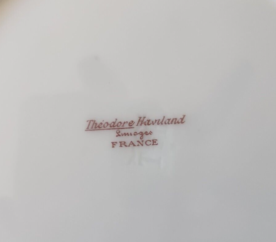 Theodore Haviland Limoge France Dessert Plates Set Of 3 Pink Roses Gold