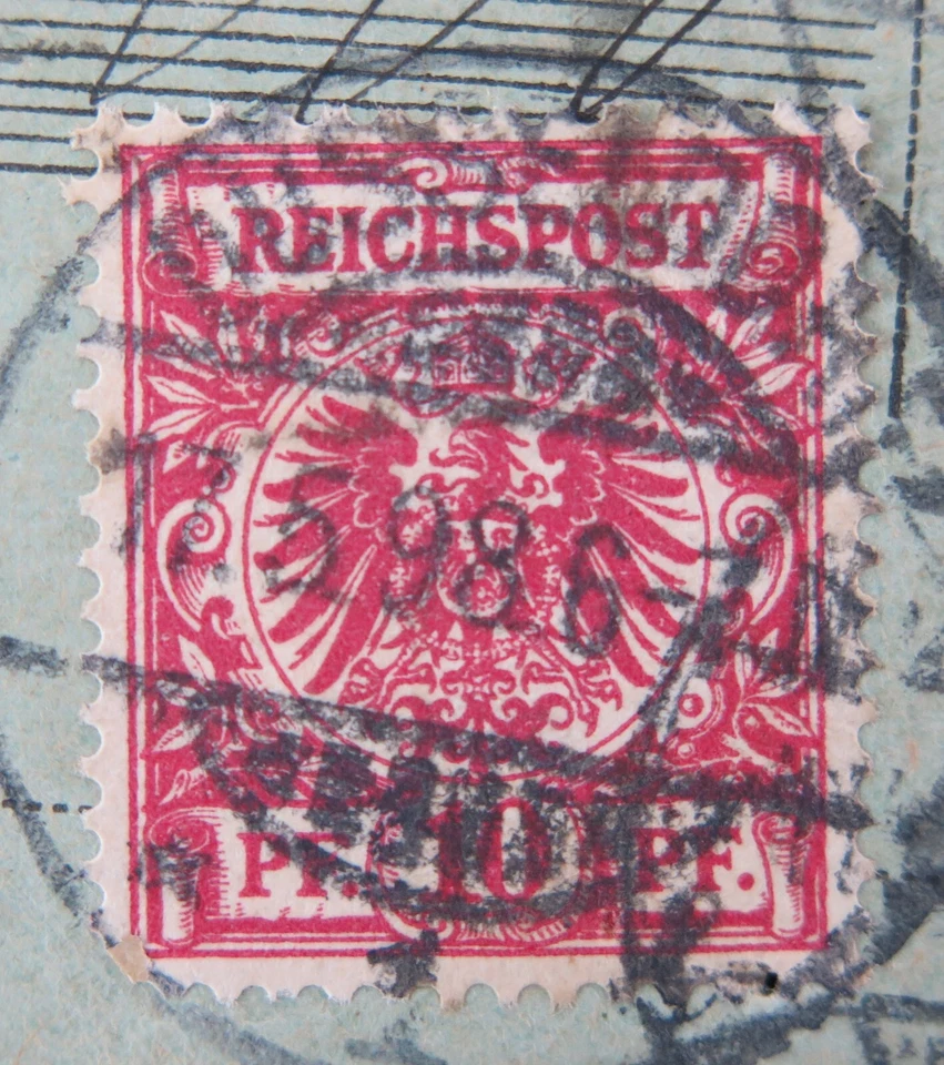 Germany 1889 10Pf Michel No 47d, 20Pl, 50Pf UV Fluorescence - On Parcel Card - Image 4 of 4