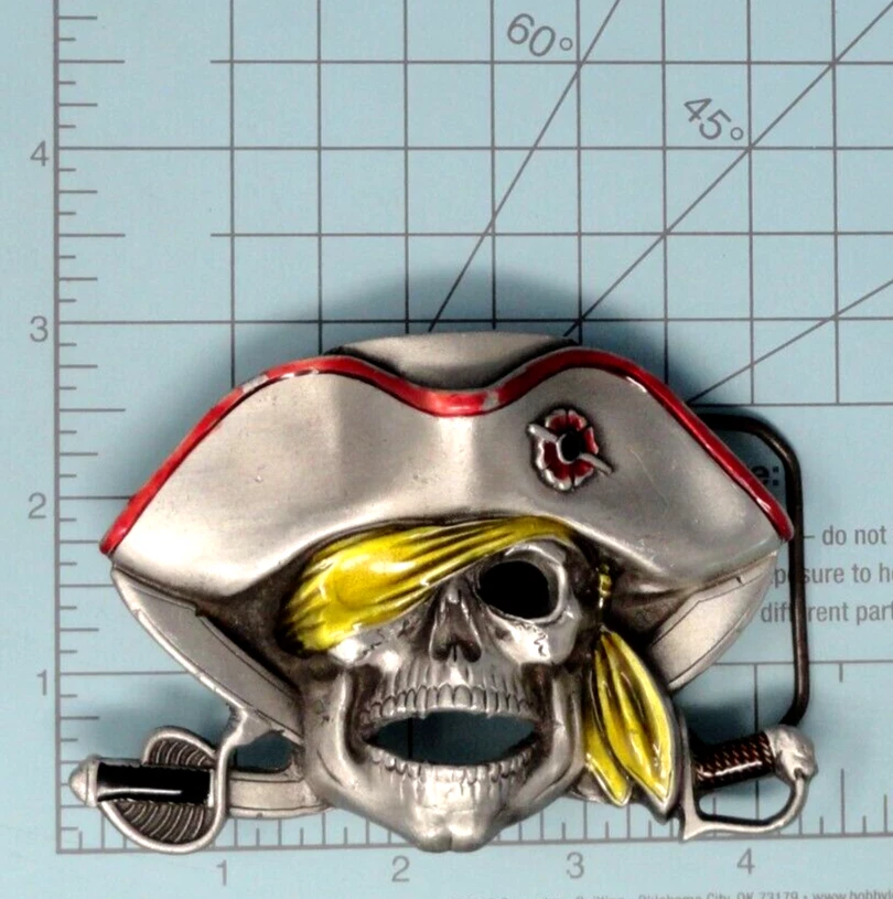 Pirata Calavera Cinturón Hebilla 3D Espadas Sombrero Halloween Juegos con disfraces De colección Años 90 GAP .TWY913 Foto 3 de 4