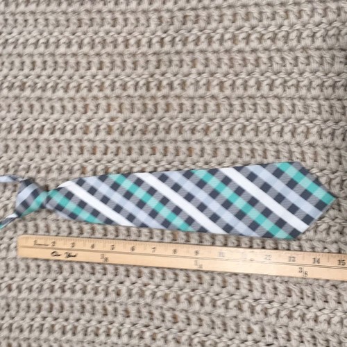 Checkered Zipper Wide Tie Boys One Size Formal Wedding Holiday Adjustable Neck - Picture 9 of 10