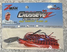 Z Man Chatterbait Cross Eyez Snag Resistant 1/2 OZ Fire Craw