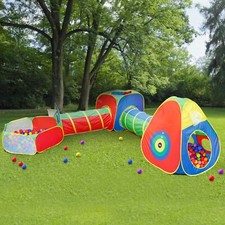 5PCS Pop Up Play Tents Ball Pit Crawl Tunnels Basketball Set Kids Easy To Carry