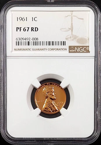 1961 Proof Lincoln Cent certified PF 67 RD by NGC! sku 92008