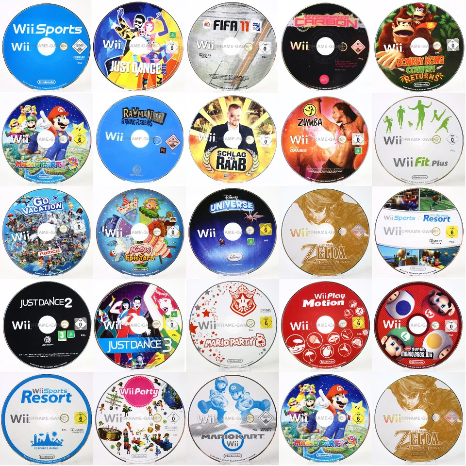 Nintendo WII nur CD DVD Disc Spielesammlung Party Mario Klassiker zum Auswählen - Bild 1 von 1
