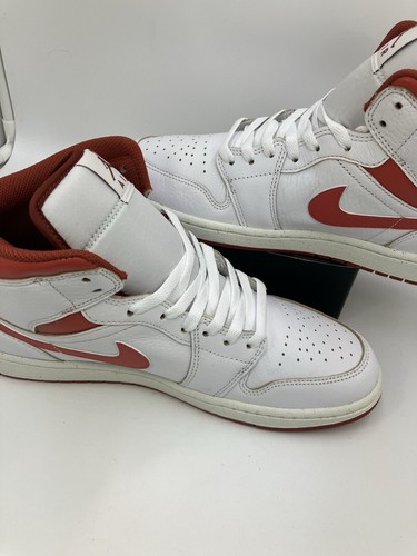 Nike AIR JORDAN 1 MID Dune Red, Sail Vachetta Tan New Size 9.5 UK 44.5 EU - Picture 15 of 21