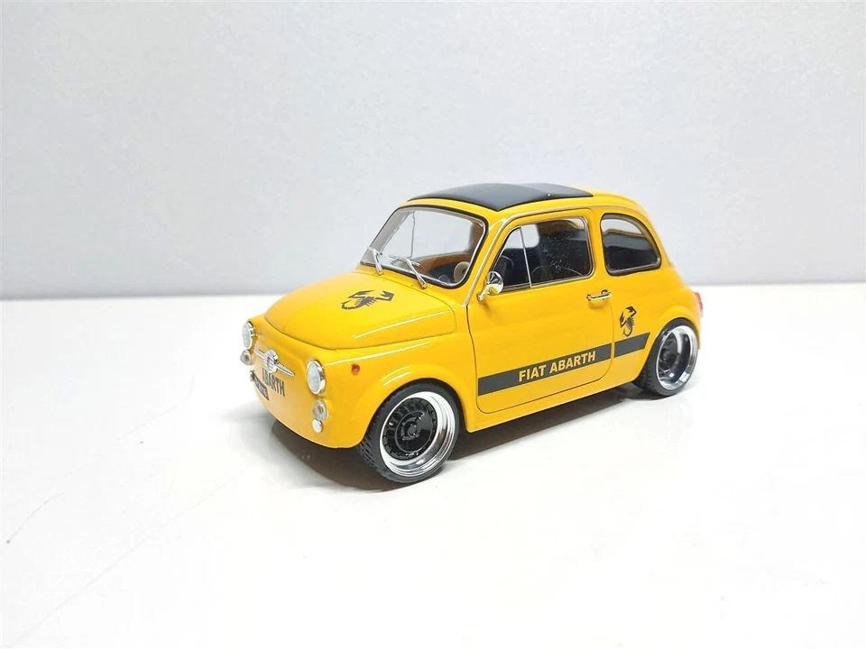 Fiat 500 Abarth Tuning Giallo del 1965 - 1/18 Artigianale base Solido - Immagine 3 di 4