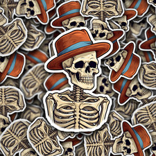 Spooky Skeleton Halloween Vinyl Sticker - Unleash the Haunting Vibes
