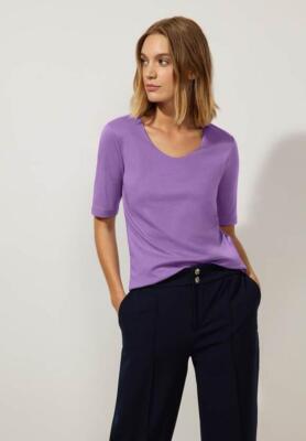 Street One Basic short Sleeve Shirt Palmira Lupine Lilac