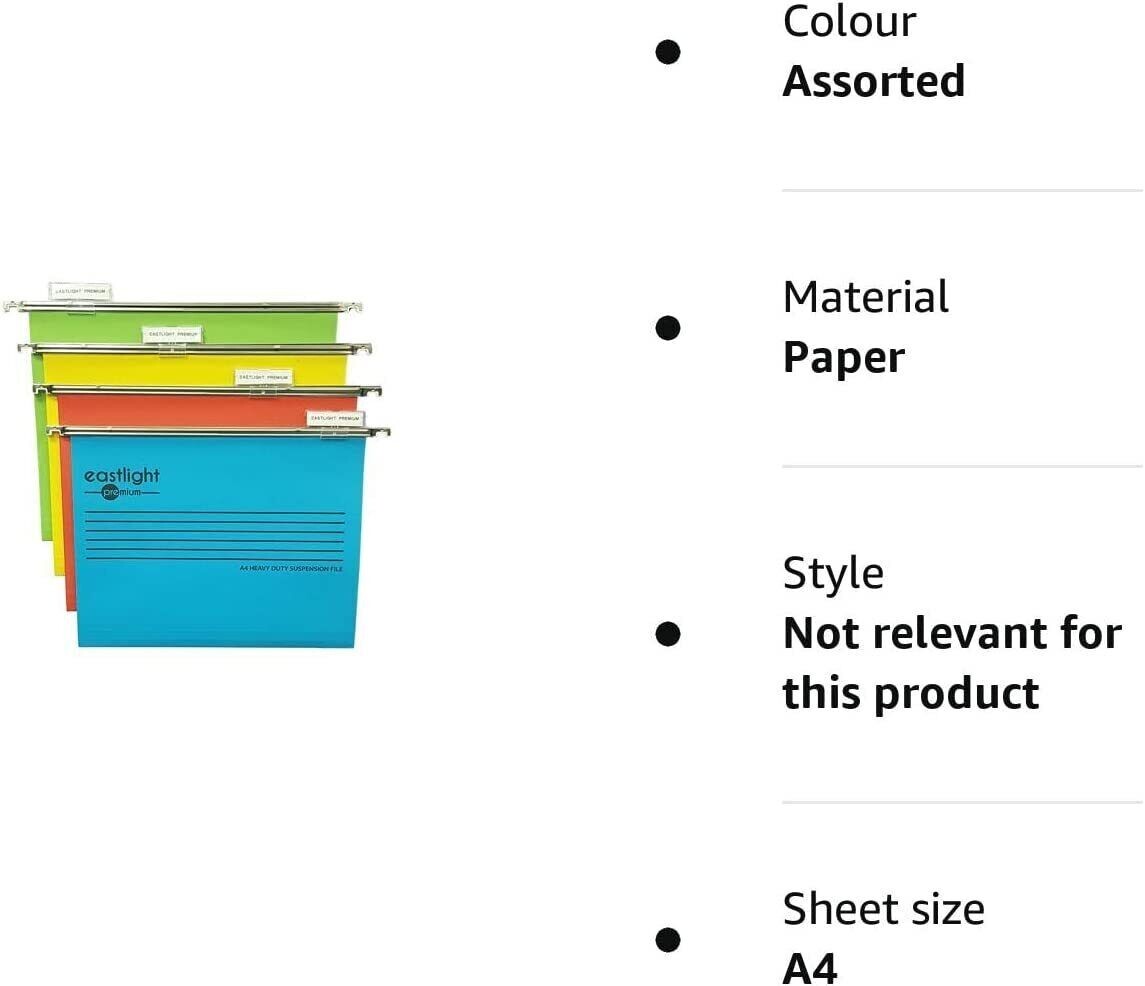 Filing Dividers Suspension File Storage Folders A4 Size 20pk