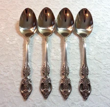 (4) Oneida S.S.S. ~ RENOIR PEMBROOKE Stainless Teaspoons *FREE SHIPPING*