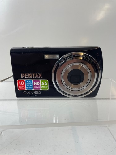 Pentax Digital Camera Optio E80 Black Tested & Working NO BATTERIES OR SD CARD - Picture 2 of 7