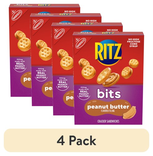 (4 pack) RITZ Bits Peanut Butter Sandwich Crackers, 8.8 oz Free Shipping New