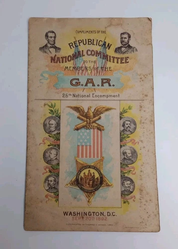 GAR 26th National Encampment 1892 Booklet/Pamphlet - ORIGINAL