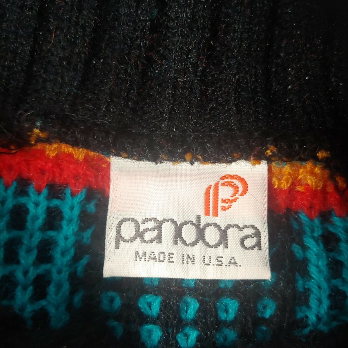 Vintage 1980s Pandora Sweater Large Retro Geometric Square