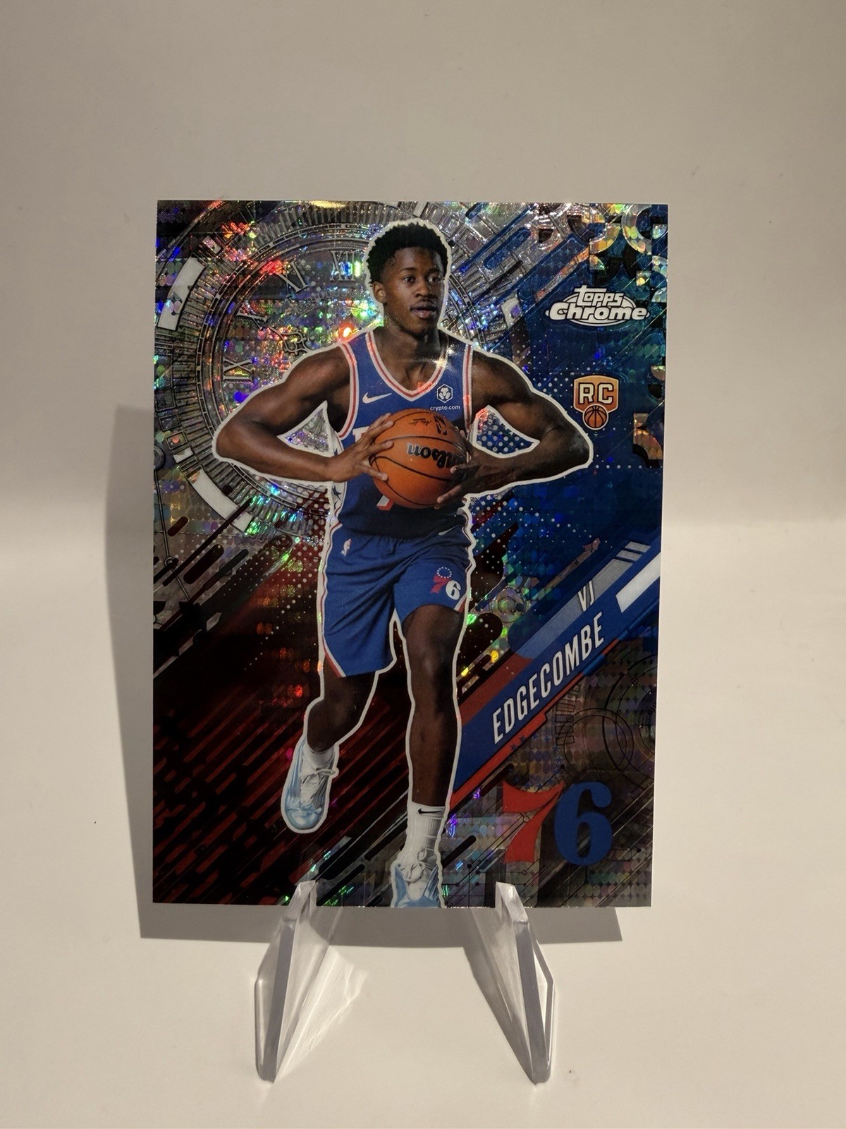 2025-26 Topps Chrome VJ Edgecombe RC Go Time Insert Pulsar Refractor #GT-18