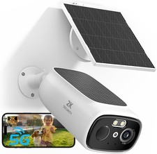 2K solar security camera outdoor camera wireless 2.4GHz/5G Dual-Band WiFi