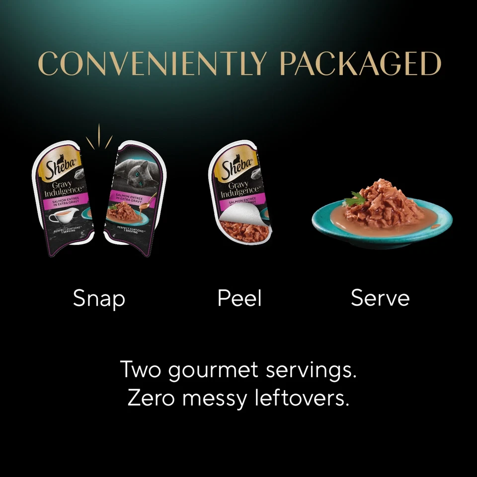 Gravy Indulgence Entrada en Paquete Variedad Extra Gravy Comida para Gatos, 2.6 OZ Doble Foto 4 de 4