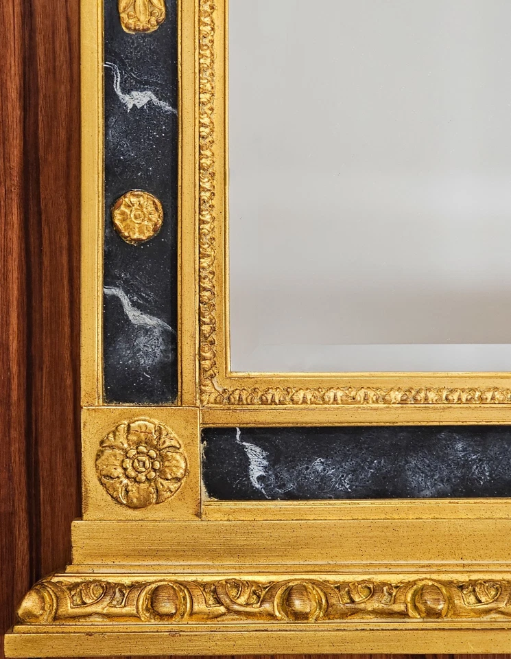 Espejo Bevele Regency Trumeau 40"x60" Antiguo Dorado/Negro Imitación Mármol (INDY-P/U) Foto 2 de 4