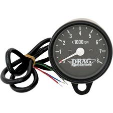 2.4" Mini Electronic 8000 RPM Tachometer - Black Housing - Black Face 2211-0119