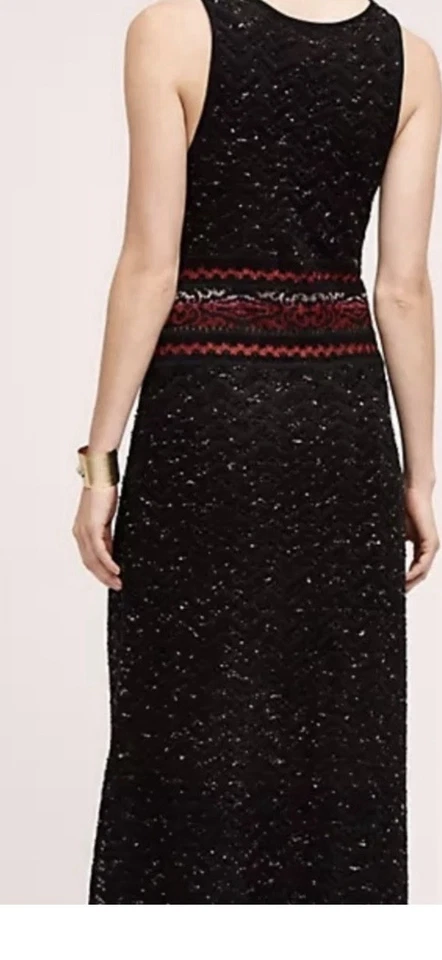 Vestido Suéter Cecilia Prado para Anthropologie Maxi Rowan Negro Tejido Pequeño Foto 4 de 4