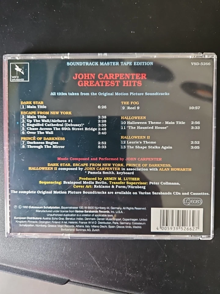 Carpenter,John-Greatest Hit von Ost, Carpenter,John | CD | Zustand sehr gut📀♦️ - Bild 2 von 2