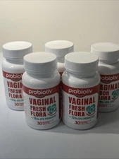 LOT OF 5  Probiotiv Vaginal Odor Flora CFU 30 Strawberry FlavTablets EXP 7/2026