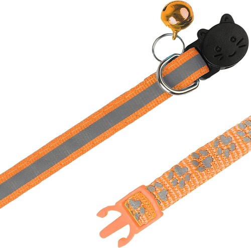 BANMODER 2 Pack Reflective Cat Collar Breakaway with 7.5 - 12.5, Orange - Picture 4 of 6