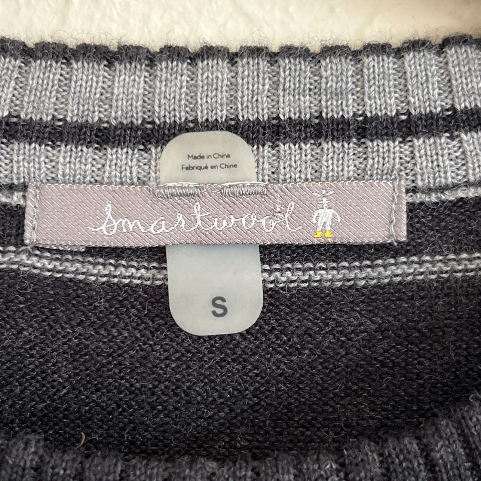 smartwool 100% merino wool pullover crewneck stripes sweater