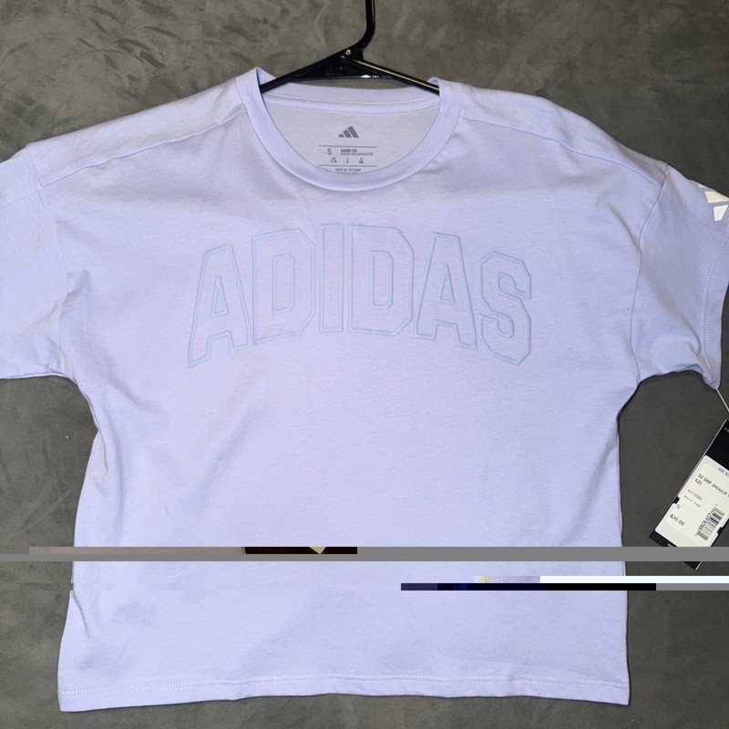Adidas Girls Youth Drop Shoulder Tee Violet Tone Sz S 7/8