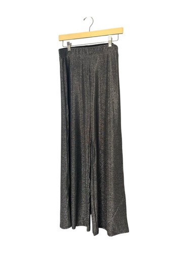 NEW! Wide Leg Pant Elastic Waist Sparkle Silver Shimmery Metallic Thread LARGE - Picture 6 of 6